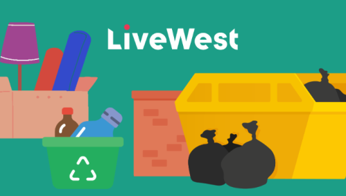 Illustration showing different waste items